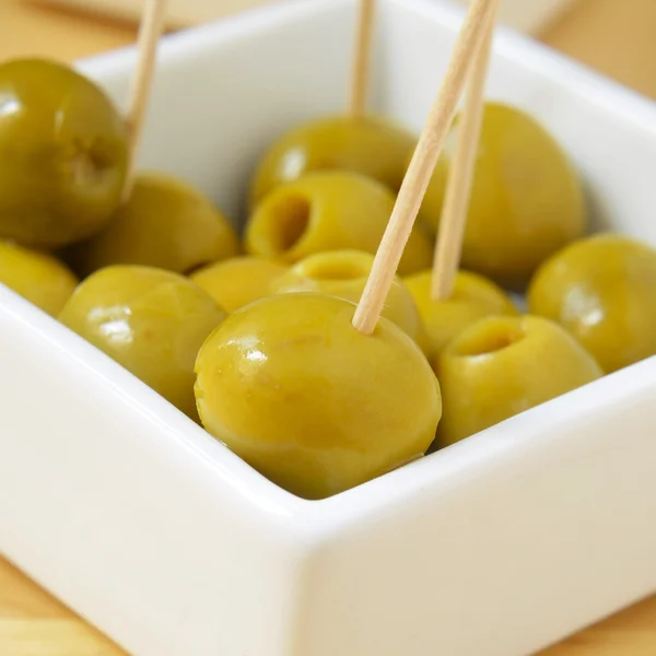 Spanish olive tapas — Stock Photo, Image