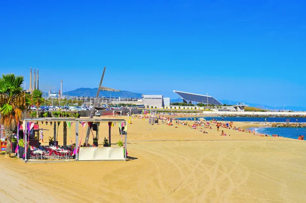 La пляжу Нова Мар Белла, в Барселоні, Іспанія — стокове фото