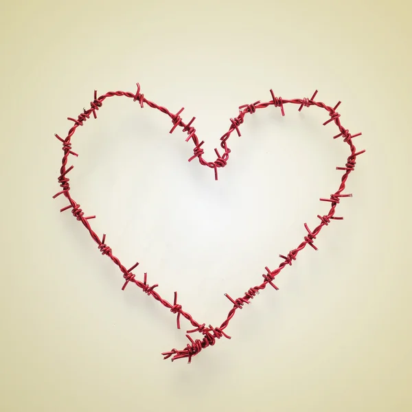 Hjärtformade rulle taggtråd — Stockfoto