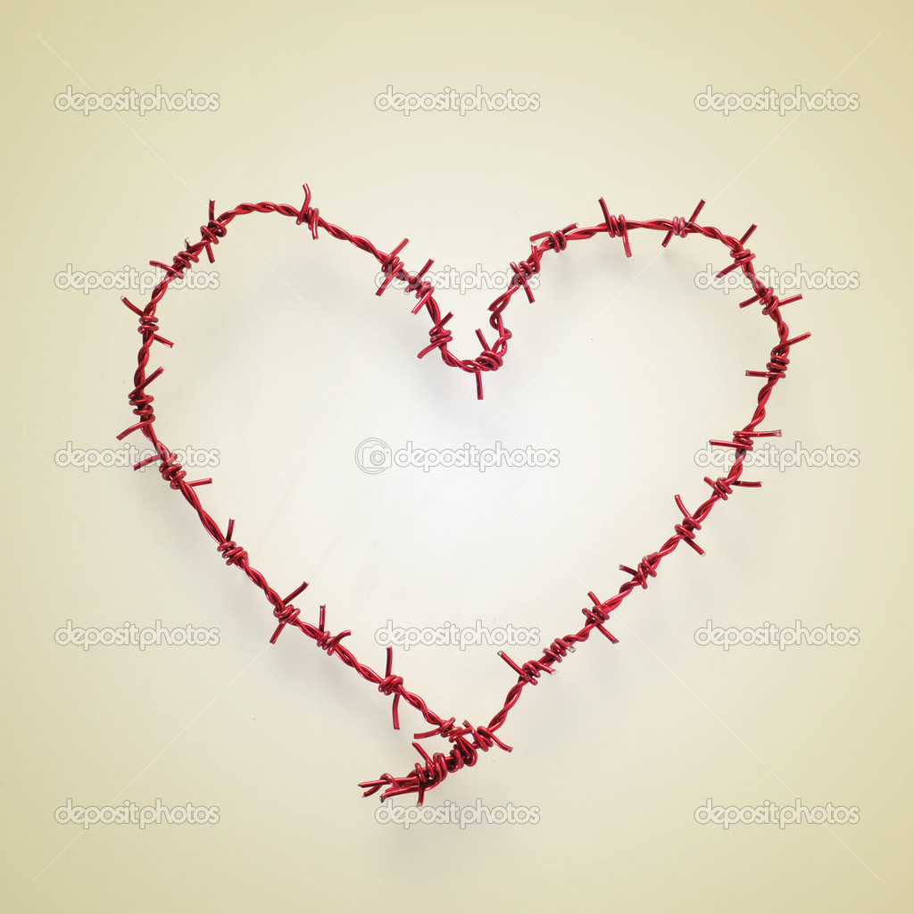 heart-shaped roll of barbed wire