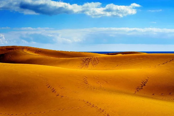 Rezervația Naturală a Dunelor din Maspalomas, în Gran Canaria, Spania — Fotografie, imagine de stoc