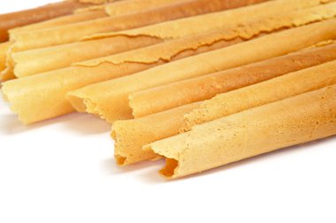 neulas, typical thin biscuit rolls eaten in Christmas in Catalon clipart