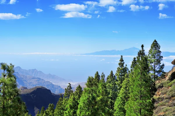 Ilha de Tenerife e Monte Teide visto do Llano del Roque Nu — Fotografia de Stock