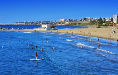 Playa del Ingles Sahili maspalomas, gran canaria, İspanya
