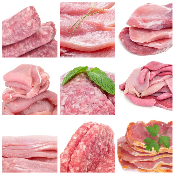 Collage de carne cruda — Foto de Stock