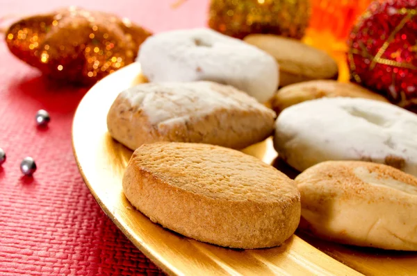 Mantecados、polvorones、スペインの典型的なクリスマスのお菓子 — ストック写真