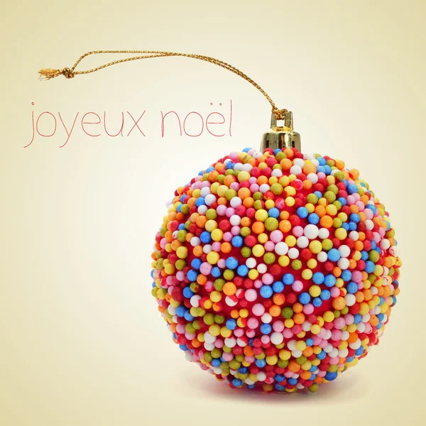 Joyeux noel, vrolijk kerstfeest in het Frans — Stockfoto