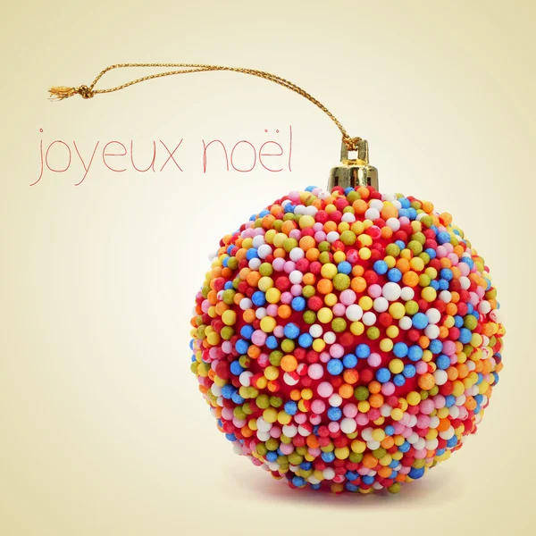 Joyeux noel, merry christmas in french — Stock Photo, Image