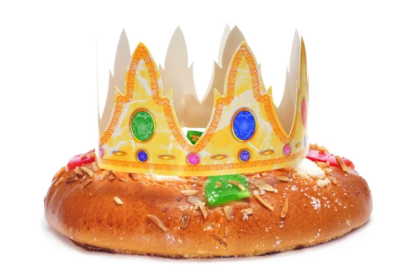 Roscon de reyes, pastel español de tres reyes — Foto de Stock