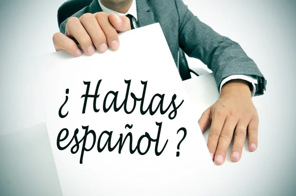 Hablas espanol? İspanyolca biliyor musun? İspanyolca yazılı — Stok fotoğraf
