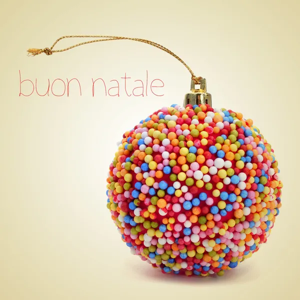Buon natale, vrolijk kerstfeest in het Italiaans — Stockfoto