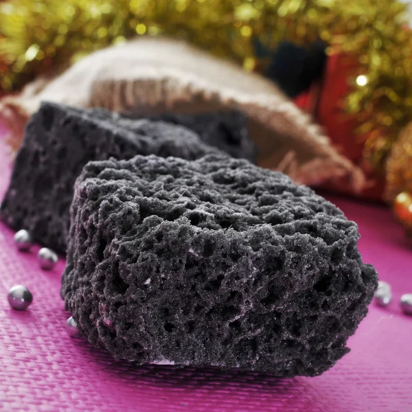 Christmas candy coal — Stock Photo, Image