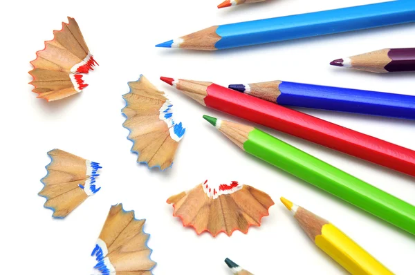 Sharpening colored pencils — Stock Photo, Image