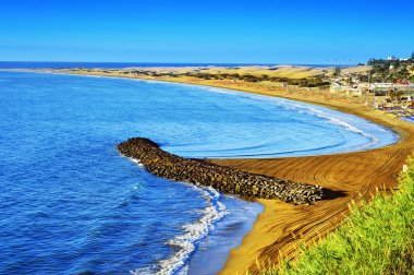 Playa del Ingles plaj ve maspalomas dunes, gran canaria, İspanya