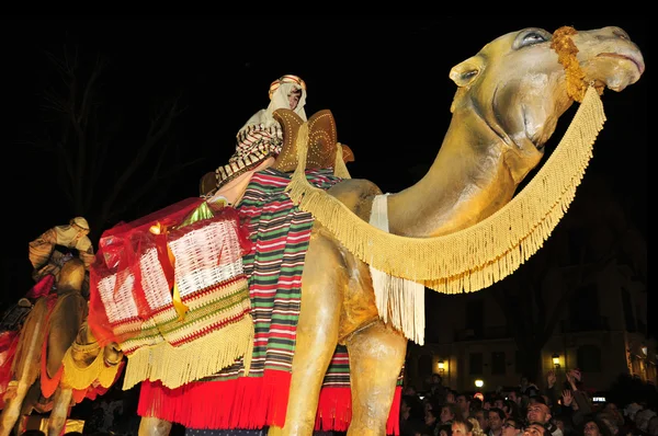 Cavalcade van magi in tarragona, Spanje — Stockfoto