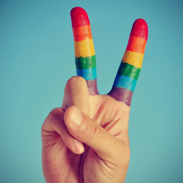 Gay V segno — Foto Stock