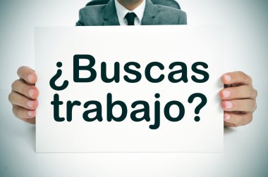 buscas trabajo? are you looking for a job? written in spanish clipart