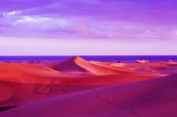 Přírodní rezervace písečných dun Maspalomas na ostrově gran canaria, Španělsko — Stock fotografie