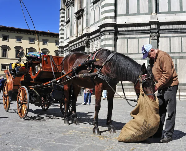 Transporte frente a Battistero di San Giovanni en Florencia, Ita —  Fotos de Stock