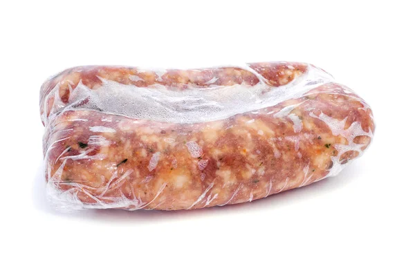 Frozen spiced pork meat sausages — Stock Photo, Image