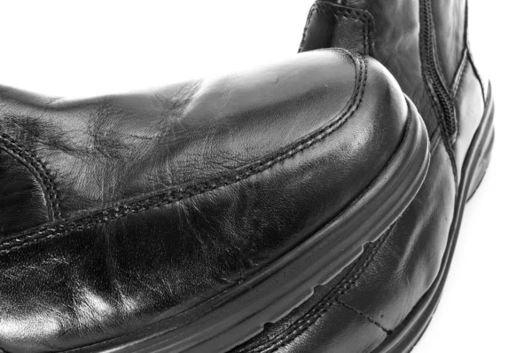 Black leather boots — Stock Photo, Image