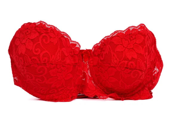 Red lace bra — Stock Photo, Image