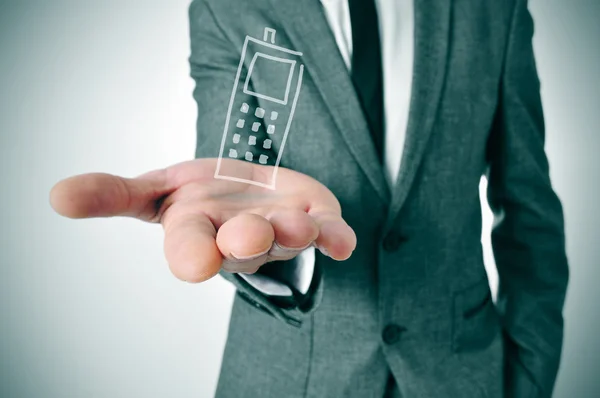 Geschäftsmann mit Telefon — Stockfoto