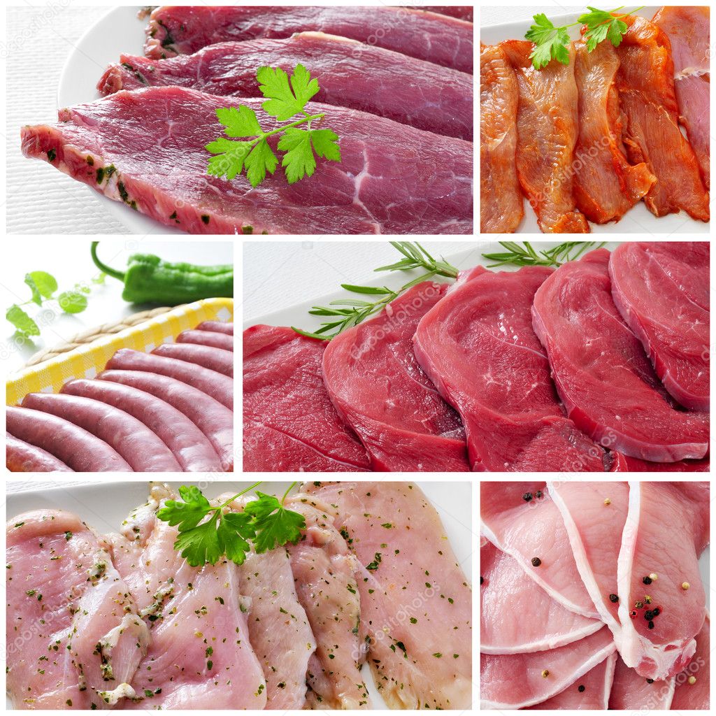 raw meat collage