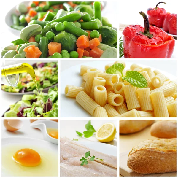 Collage dieta mediterránea — Foto de Stock