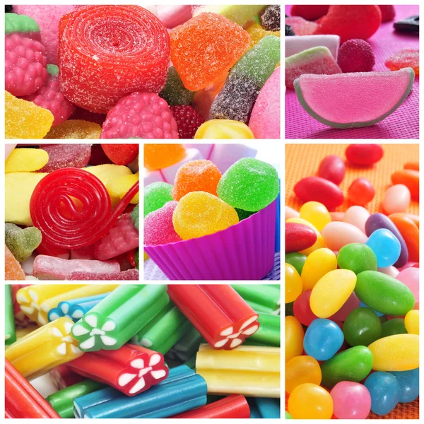 Collage caramelos — Foto de Stock