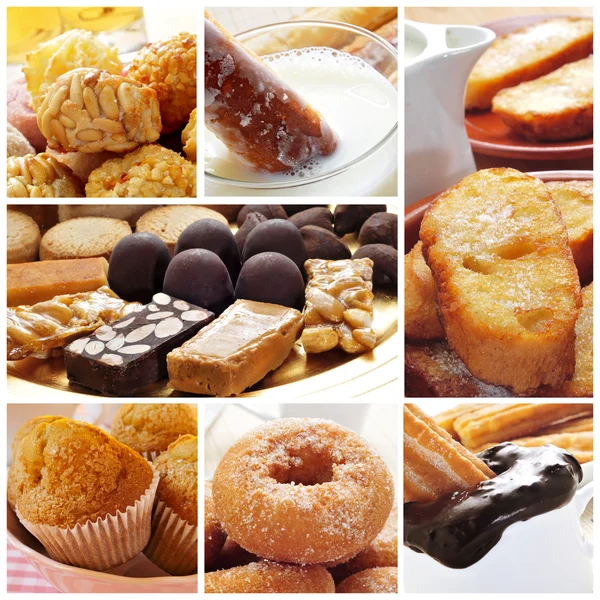 Spanish pastries collage — Stock Photo, Image