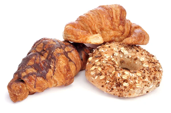 Croissants and bagels — Stock Photo, Image