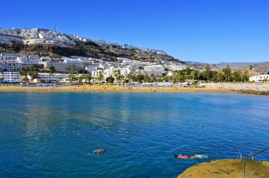 Porto Riko Beach'te gran canaria, İspanya