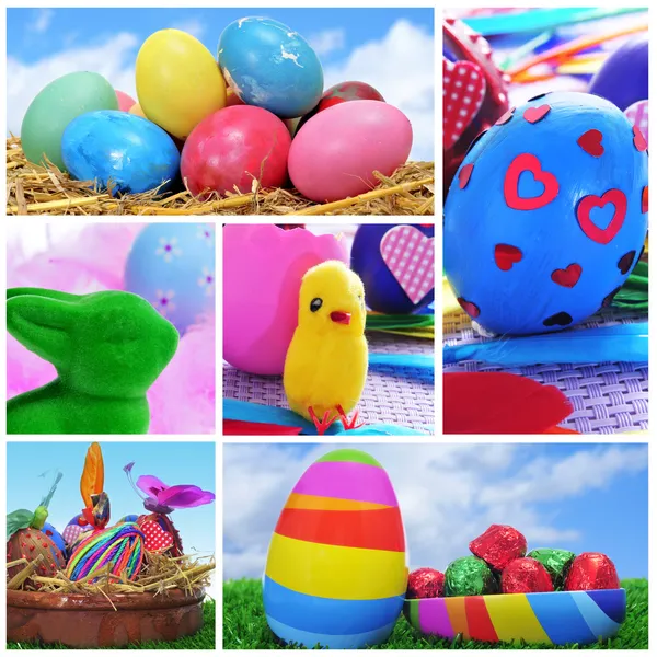 Easter eggs collage — Stock Photo, Image