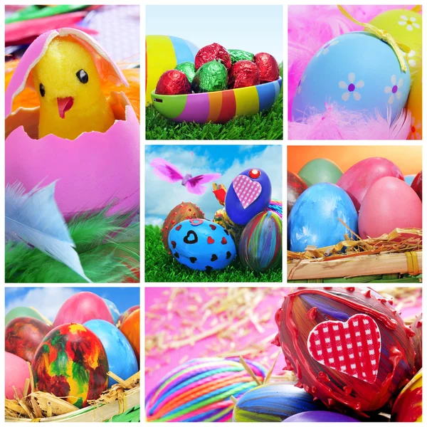 Easter eggs collage — Stock Photo, Image