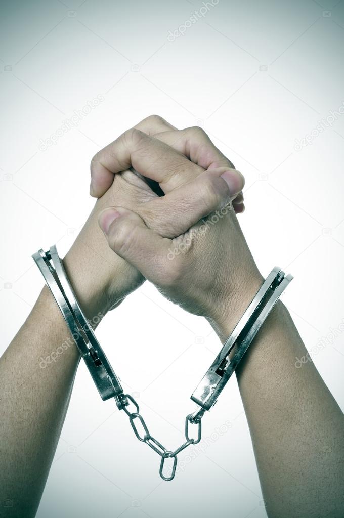 handcuffed woman