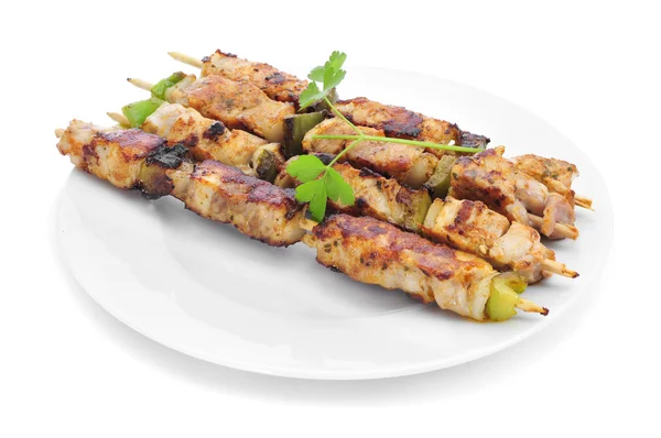 Brochetas de pollo y verduras — Foto de Stock