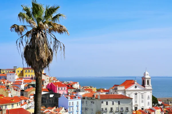 Alfama and the Tagus River in Lisbon, Portugal — Stock Photo, Image