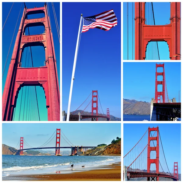 Golden Gate Bridge collage — Stock Photo, Image