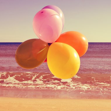 Balonlar retro efektli Beach