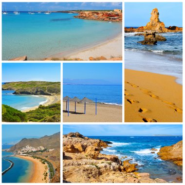 spanish beaches collage clipart