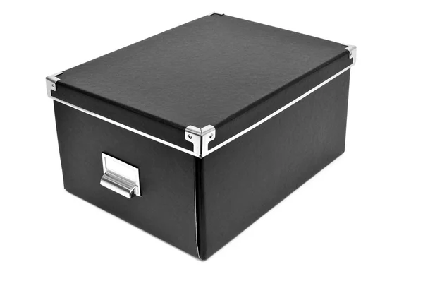 Black cardboard storage box — Stock Photo, Image