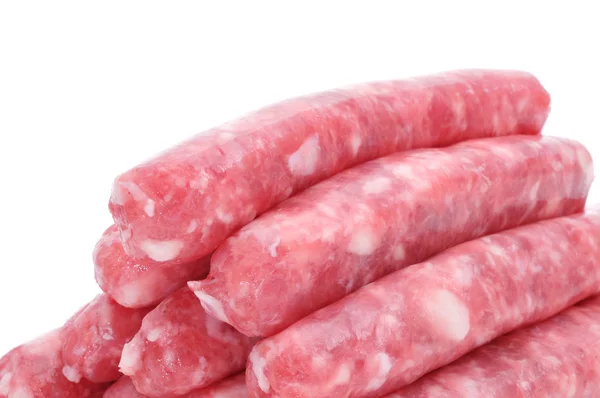 Uncooked pork meat sausages — Stock Photo, Image