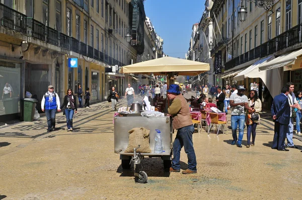Rua Augusta в Лиссабоне, Португалия — стоковое фото
