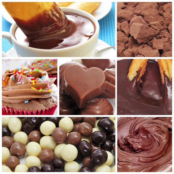 Čokoládové koláž — Stock fotografie