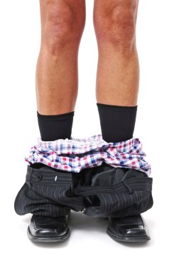 Pantolonunu aşağı ile işadamı