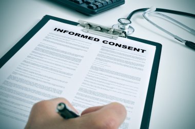 signing an informed consent clipart