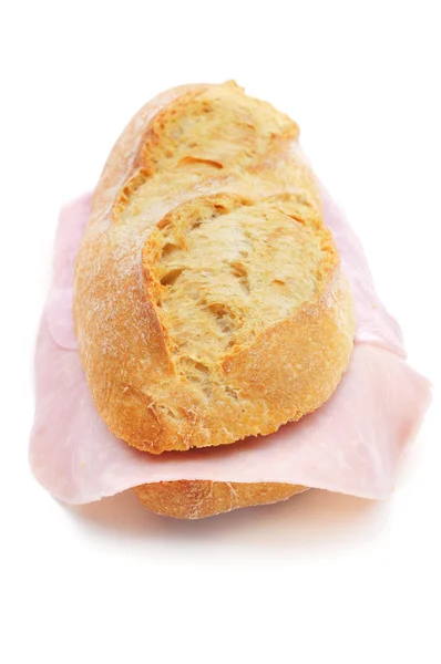 Spaanse bocadillo de Jamón de york, een broodje ham — Stockfoto