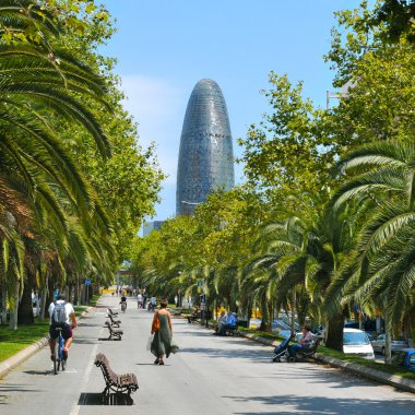 Avinguda Diagonal and Torre Agbar in Barcelona, Spain clipart