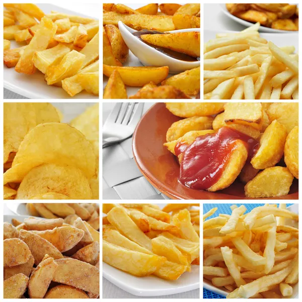 Collage de patatas fritas — Foto de Stock